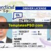 Connecticut Drivers License Front New PSD template