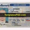 Delaware Drivers License template PSD Front