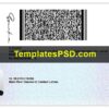 District of Columbia Drivers License Template Back