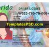 Florida Driving License Template PSD Front