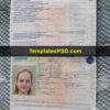 France Passport Template PSD Girl