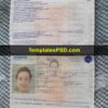 France Passport Template PSD Man