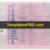 Germany Driver License Template Back