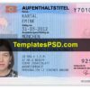 Germany Permanent Resident Card Template Front