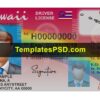 Hawaii drivers license template psd front