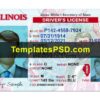 Illinois Drivers License Template PSD Front