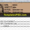 Ireland Passport Card template PSD Back