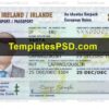 Ireland Passport Card Template PSD Front