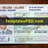 Ireland Passport Card Template PSD