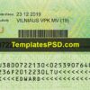 Lithuanian ID card template Back