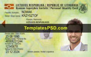 Lithuanian ID card template Front