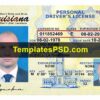 Louisiana Drivers License Template PSD Front