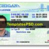 Michigan Drivers License Front New PSD template