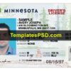 Minnesota Driver License Template PSD Front