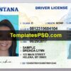 Montana Drivers License Template PSD Front