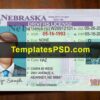 Nebraska Drivers License Template PSD Front