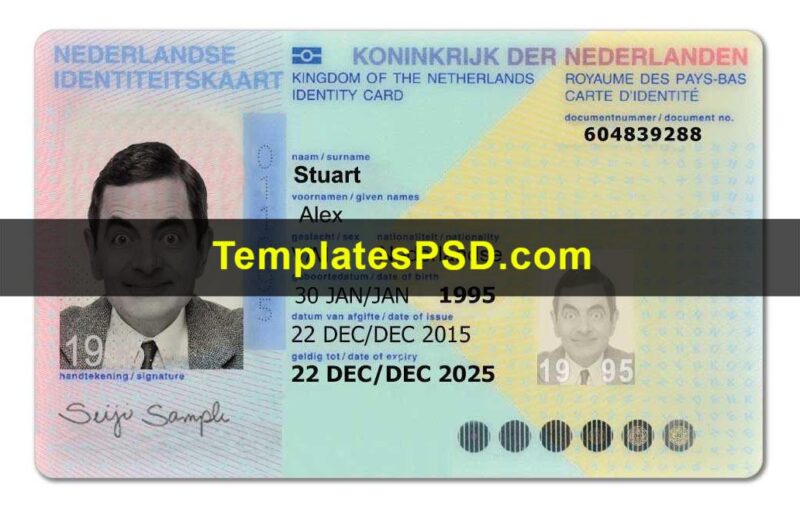 Netherlands ID Card Front