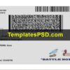 Nevada Driver License Template Back