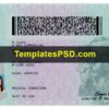 New Hampshire Driver License Template Back