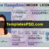 New Hampshire Driver License Template front