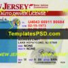 New Jersey Drivers License Front New PSD template