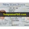 New York Drivers License Front template PSD