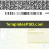 New York Drivers License Back template PSD