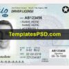 Ohio Drivers License PSD Template Front new