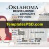 Oklahoma Drivers License Template PSD Front