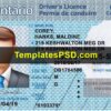 Ontario Drivers License Template PSD Front