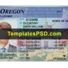 Oregon Driver License Template Front