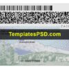 Oregon Driver License Template Back