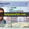 Oregon Driver License Template Front