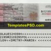 Poland ID Card Template Back