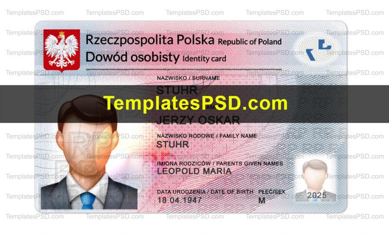 Poland ID Card Template Front