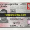 Poland ID Card Template Front