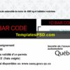 Quebec Canada Drivers License Template PSD Back