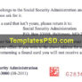 Social Security Card Template PSD Back