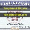 Social Security Card Template PSD Front