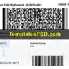 South Carolina Drivers License Template Back