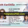 South Carolina Drivers License Template New Front