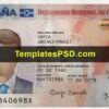 Spain ID Card Template PSD Front