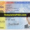 Spain ID Card Template PSD Front