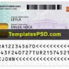 Turkey ID Card Template PSD Back