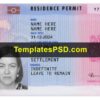 UK Permanent Residence Card Template Front PSD