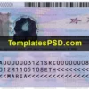 USA Employment Authorization Card Template PSD EAD Work Permit Back