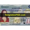 Vermont Driver License Template New Front