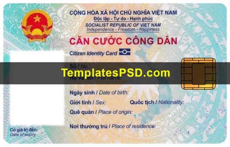 Vietnam ID Card Template PSD Fake Citizen