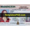 Washington Driver License Template PSD Front