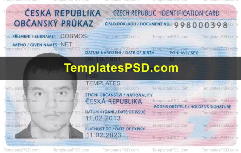 Czech ID Card Template Front